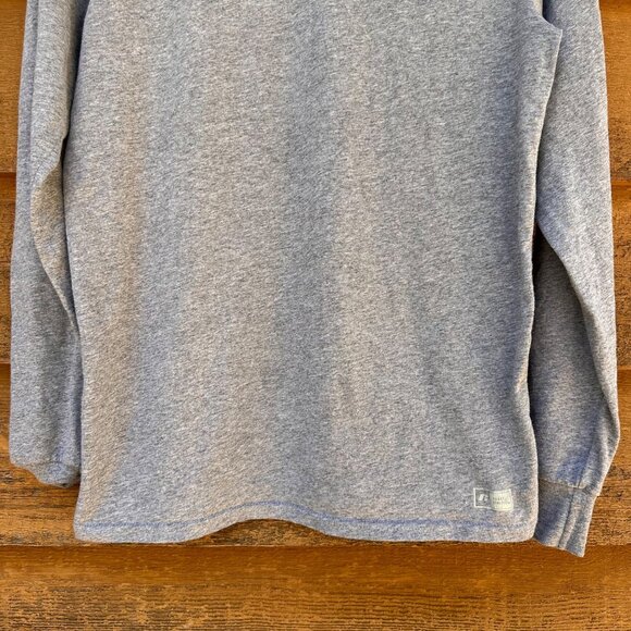 Russell Athletic Gray Long Sleeve Mock Neck Shirt Mens Medium 52% Cotton 48% Pol - Picture 3 of 7